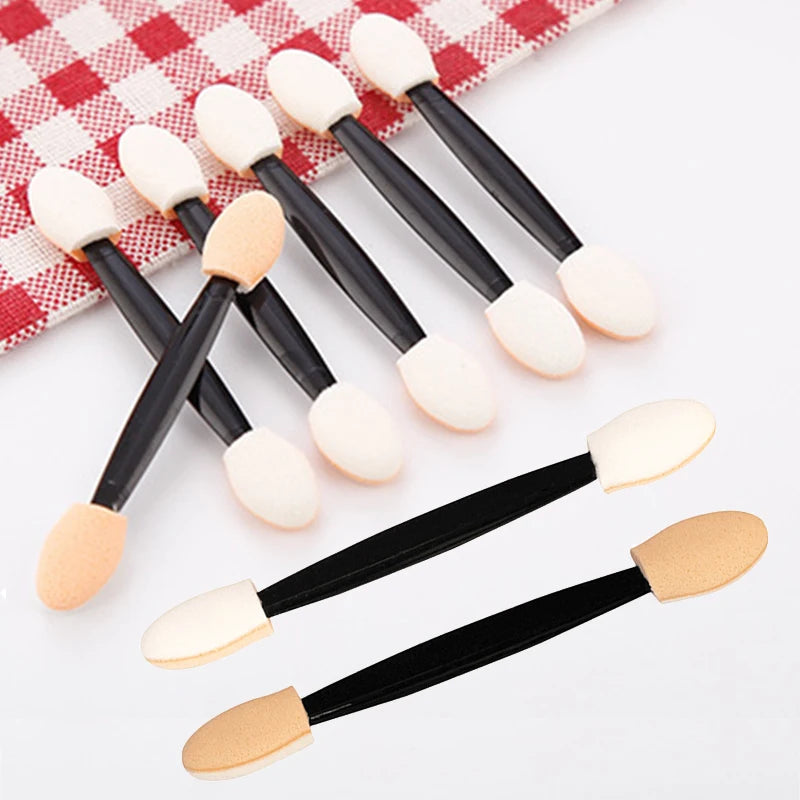 Kekelala Wholesale 50/30Pcs Disposable Eyeshadow Brush Portable Double End Sponge Eye Shadow Applicators Beauty Makeup Tools