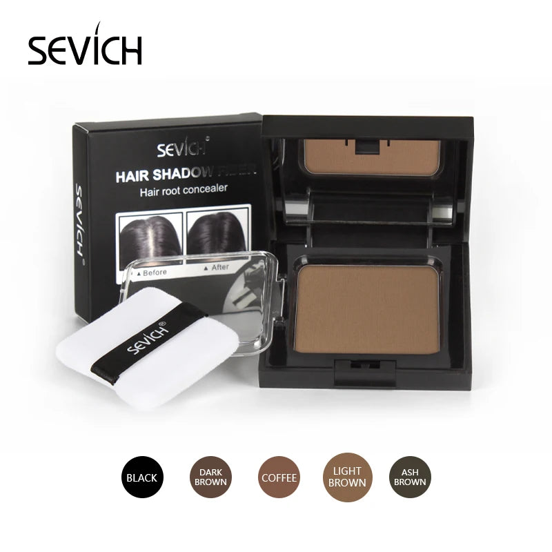 Sevich 5 Colors 12g Hair Shadow Powder Waterproof Hairline Edge Control Powder Root Cover Up Dark Brown Hair Concealer With Puff