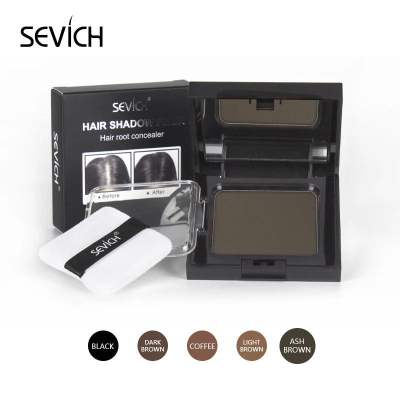 Sevich 5 Colors 12g Hair Shadow Powder Waterproof Hairline Edge Control Powder Root Cover Up Dark Brown Hair Concealer With Puff