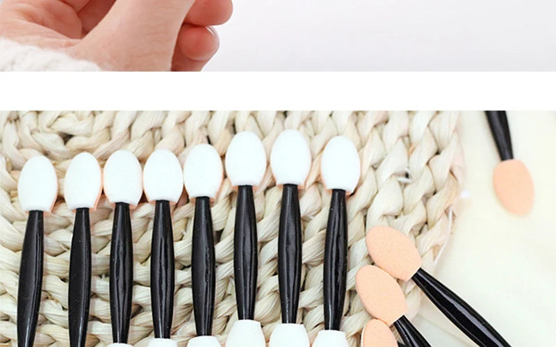 Kekelala Wholesale 50/30Pcs Disposable Eyeshadow Brush Portable Double End Sponge Eye Shadow Applicators Beauty Makeup Tools