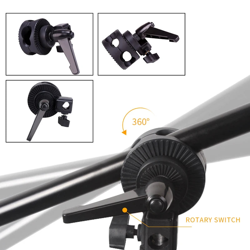 Photo Studio Adjustable Cantilever Stand Cross Arm With Sand Bag Pivot Clamp Use For Light Stand Accessories Extension Rod 135CM