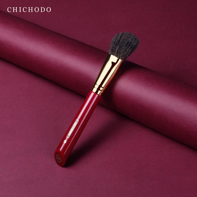 CHICHODO Makeup Brush-Luxurious Red Rose Series-High Quality Gray Rat&Horse Hair Bronzer Brush-Face Makeup Tools-Natural Hair