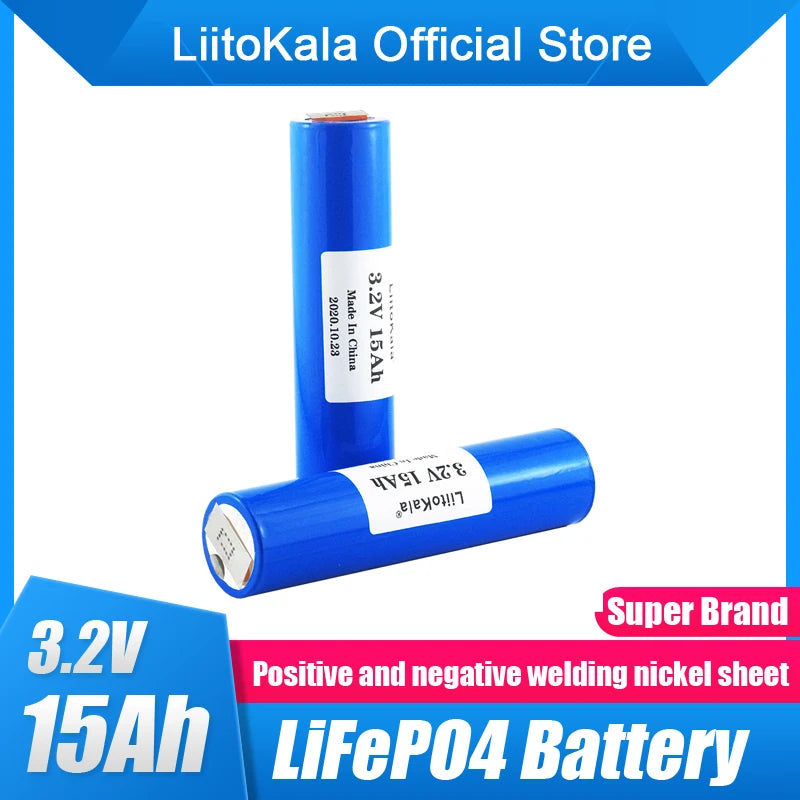 1-6pcs LiitoKala 33140 3.2v 15Ah lifepo4 lithium batteries 3.2V Cells for diy 12v 24v e bike e-scooter power tools Battery pack