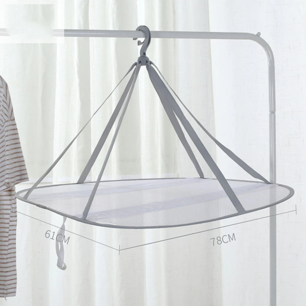 Home Dryer Drying Rack Folding Hanging Clothes Laundry Basket Dryer Sweater Cloth Net Dry Rack Mesh Hanger