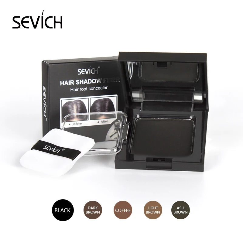 Sevich 5 Colors 12g Hair Shadow Powder Waterproof Hairline Edge Control Powder Root Cover Up Dark Brown Hair Concealer With Puff