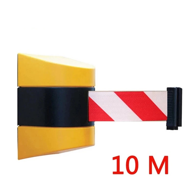 5-10m Belt Length Wall Mounted Retractable Belt Barrier With Yellow / Black Striped Caution Belt for Separated Region