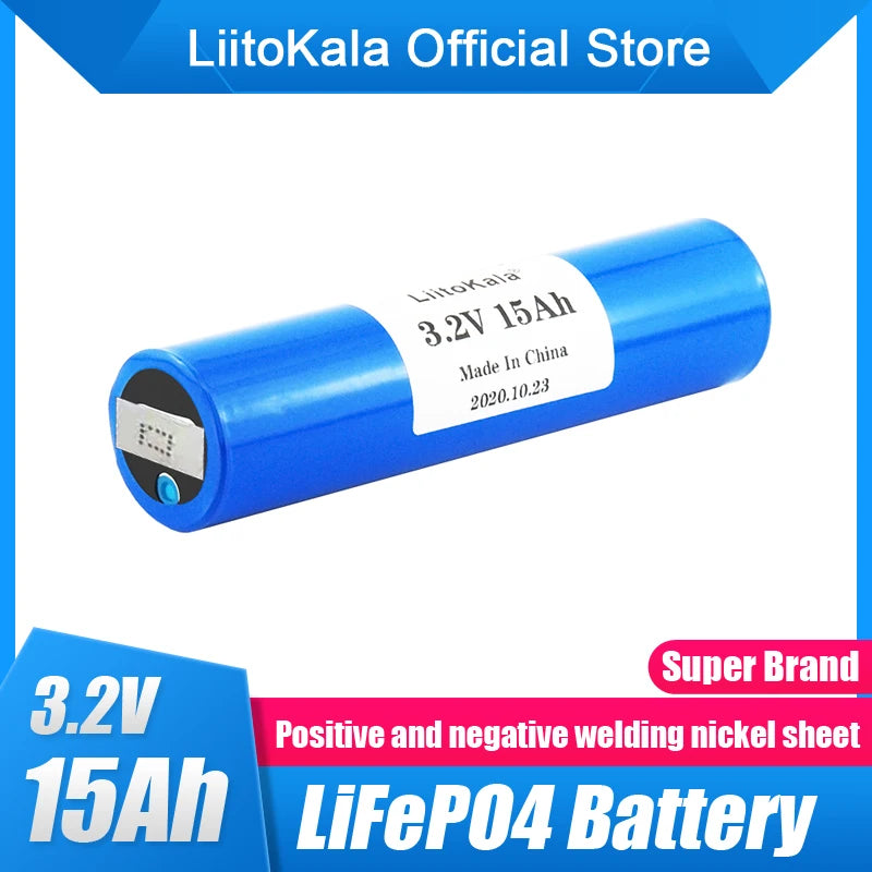 1-6pcs LiitoKala 33140 3.2v 15Ah lifepo4 lithium batteries 3.2V Cells for diy 12v 24v e bike e-scooter power tools Battery pack