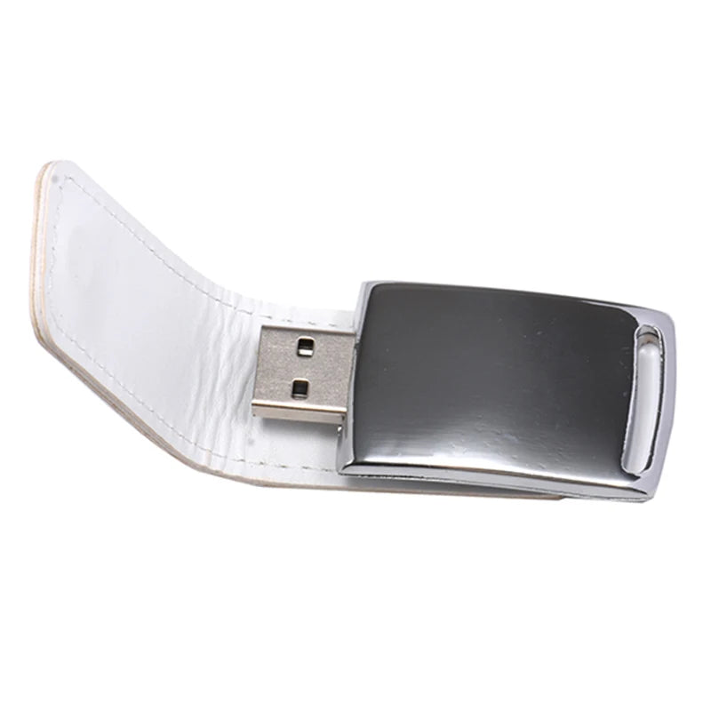 محركات أقراص فلاش USB جلدية مخصصة من JASTER | محركات أقراص USB 2.0 (4 جيجابايت - 64 جيجابايت) مع علبة بيضاء | هدايا شخصية مع شعار مجاني (قطعة واحدة أو أكثر)