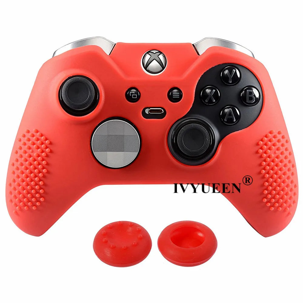 IVYUEEN Anti-Slip Silicone Protective Case Skin for Microsoft Xbox One Elite Controller Cover Thumb Stick Grips Joystick Caps