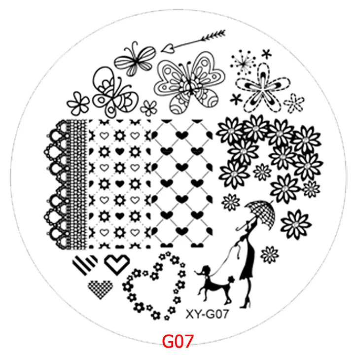 Kimcci 1pc New Year Image Nail Art Stamping Plate Fashion Plastic Stencil DIY 3D Templates Polish Beauty Manicure Makeup Tools