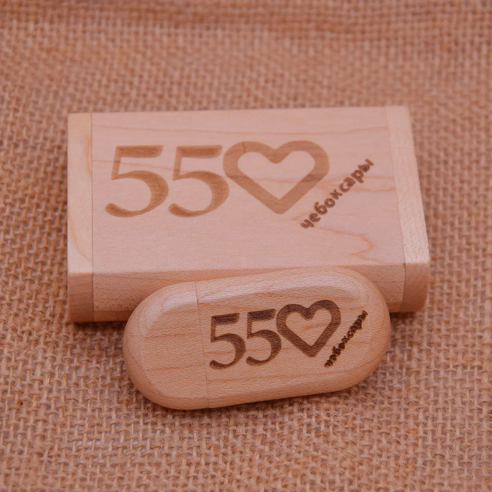 Customize Brand Logo Wood Pendrive Usb Flash Pen Drive USB 2.0 4GB 8GB 16GB Memory Stick 32GB 128MB Gifts (Over 10pcs Free Logo)