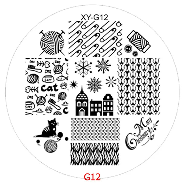 Kimcci 1pc New Year Image Nail Art Stamping Plate Fashion Plastic Stencil DIY 3D Templates Polish Beauty Manicure Makeup Tools