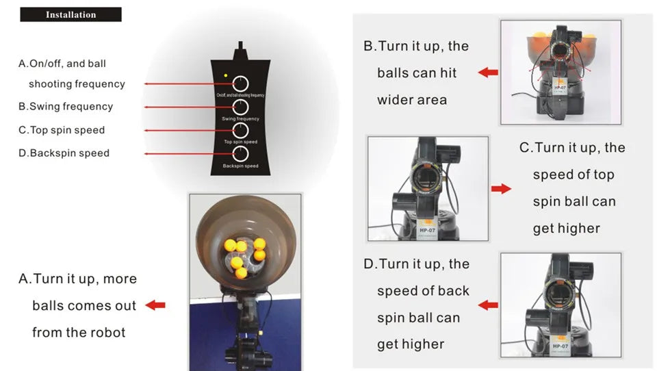 HUIPANG HP-07 table tennis robot machine outdoor fitness equipment training sports equipment