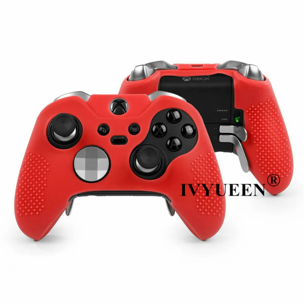 IVYUEEN Anti-Slip Silicone Protective Case Skin for Microsoft Xbox One Elite Controller Cover Thumb Stick Grips Joystick Caps