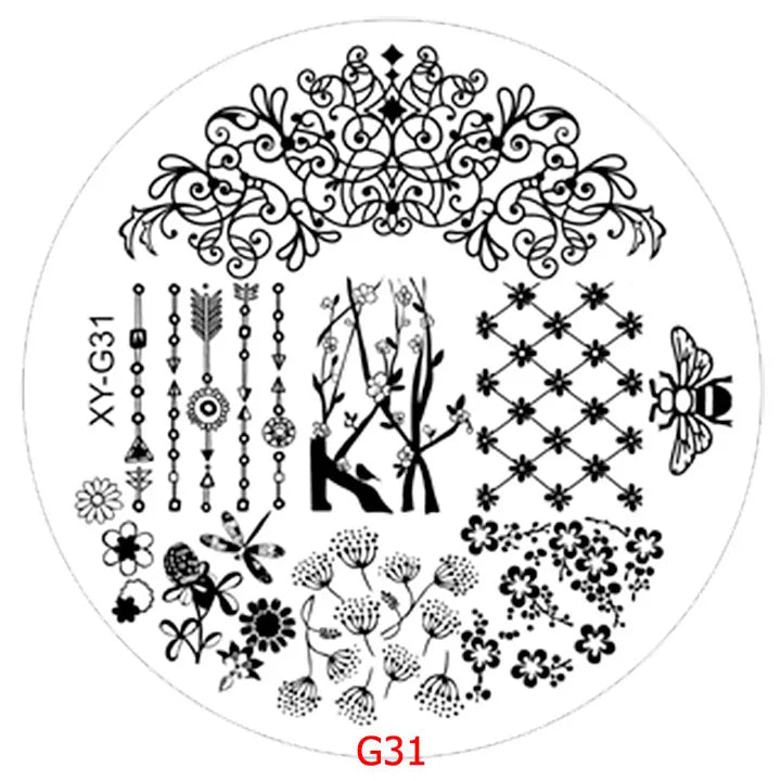 Kimcci 1pc New Year Image Nail Art Stamping Plate Fashion Plastic Stencil DIY 3D Templates Polish Beauty Manicure Makeup Tools