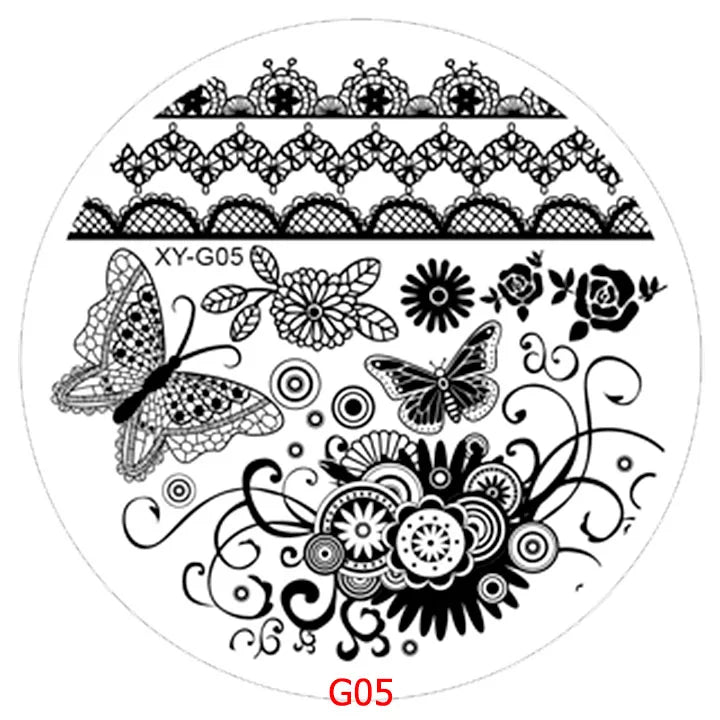 Kimcci 1pc New Year Image Nail Art Stamping Plate Fashion Plastic Stencil DIY 3D Templates Polish Beauty Manicure Makeup Tools