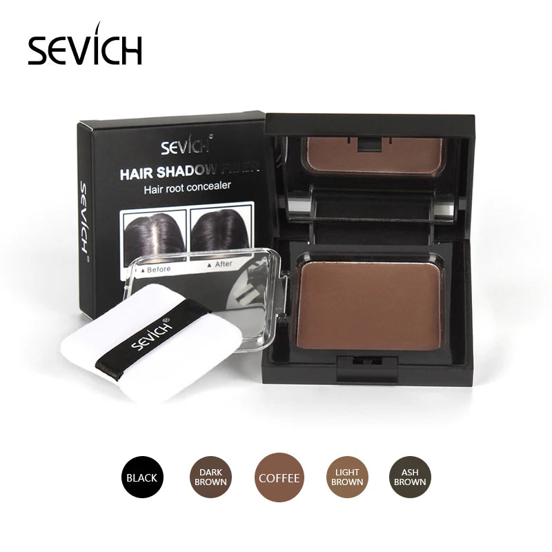 Sevich 5 Colors 12g Hair Shadow Powder Waterproof Hairline Edge Control Powder Root Cover Up Dark Brown Hair Concealer With Puff