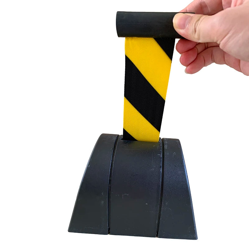 5-10m Belt Length Wall Mounted Retractable Belt Barrier With Yellow / Black Striped Caution Belt for Separated Region