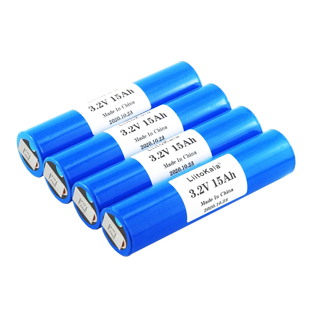 1-6pcs LiitoKala 33140 3.2v 15Ah lifepo4 lithium batteries 3.2V Cells for diy 12v 24v e bike e-scooter power tools Battery pack