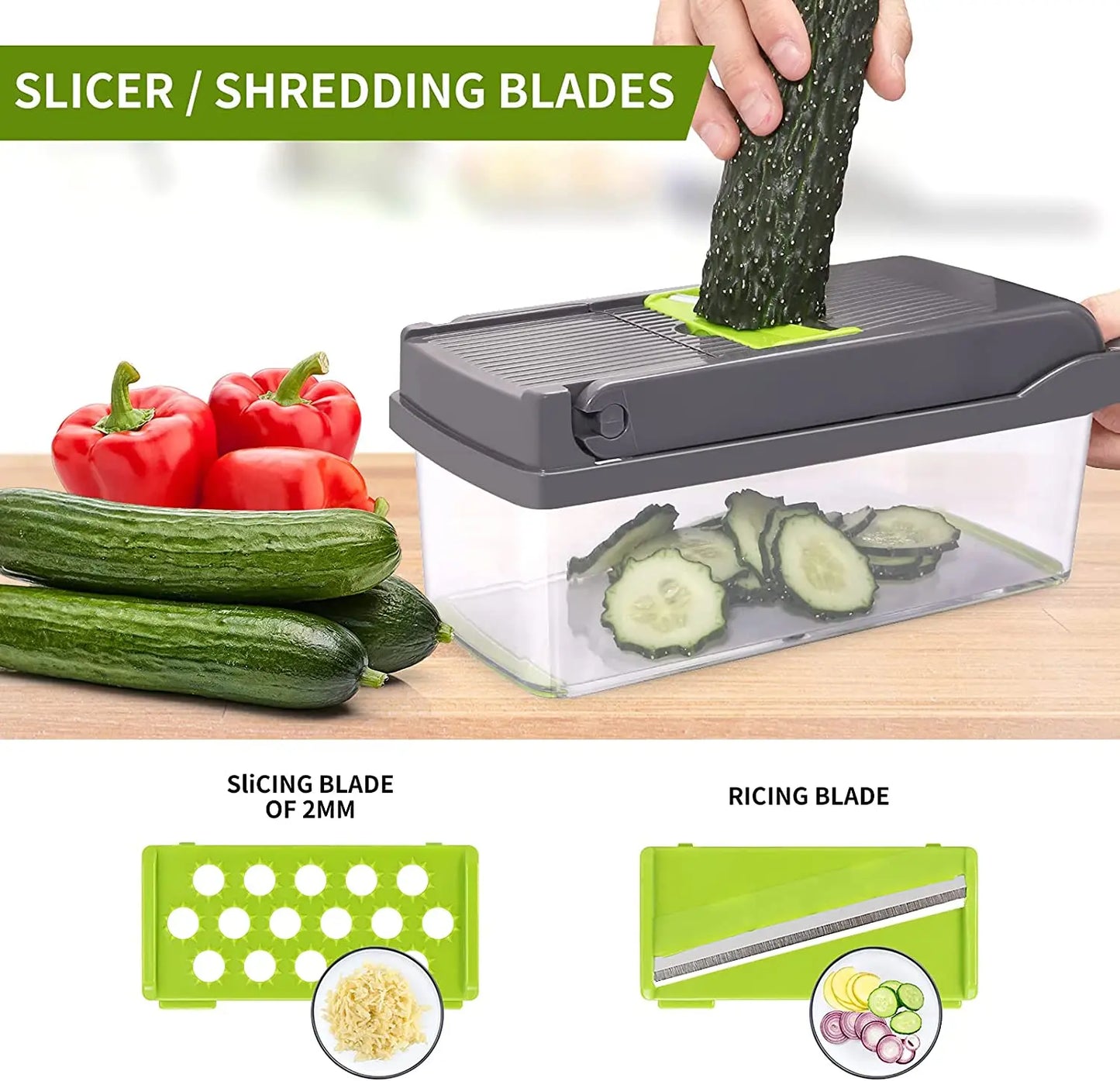 13 in 1 food chopper onion chopper Vegetable Cutter Fruit Slicer grater paring knife chopper grinder kitchen  gadgets