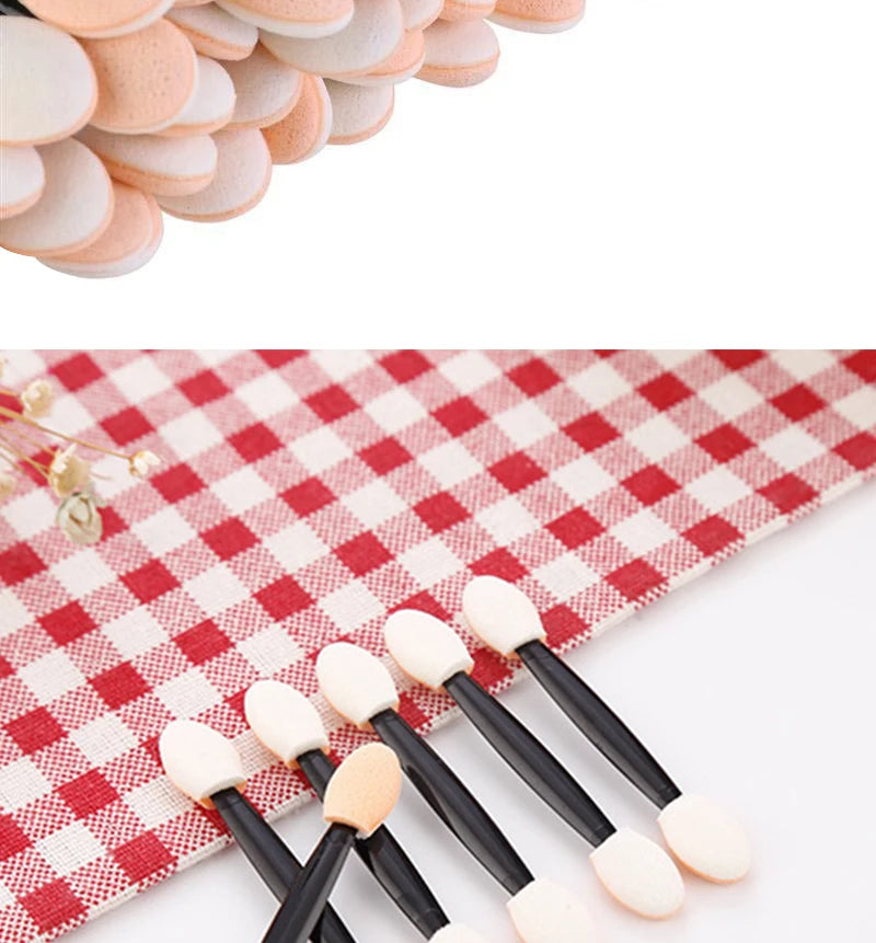 Kekelala Wholesale 50/30Pcs Disposable Eyeshadow Brush Portable Double End Sponge Eye Shadow Applicators Beauty Makeup Tools