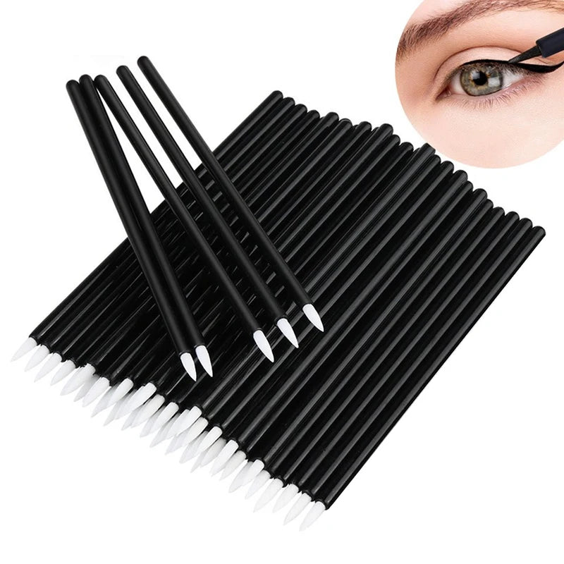 50pcs Disposable Nail Art Brush Eyeliner Painting Pen Manicure Brush Eyeline Makeup Tools Mini Brushes