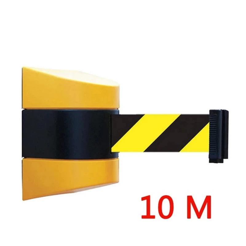 5-10m Belt Length Wall Mounted Retractable Belt Barrier With Yellow / Black Striped Caution Belt for Separated Region