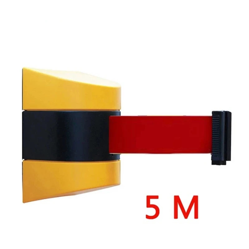 5-10m Belt Length Wall Mounted Retractable Belt Barrier With Yellow / Black Striped Caution Belt for Separated Region