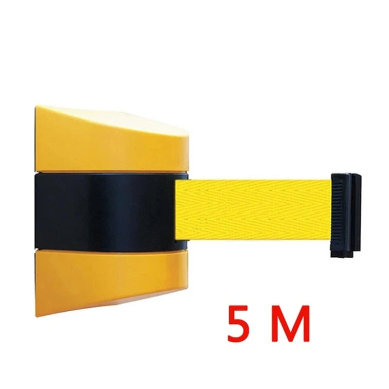 5-10m Belt Length Wall Mounted Retractable Belt Barrier With Yellow / Black Striped Caution Belt for Separated Region