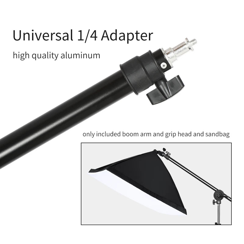 Photo Studio Adjustable Cantilever Stand Cross Arm With Sand Bag Pivot Clamp Use For Light Stand Accessories Extension Rod 135CM