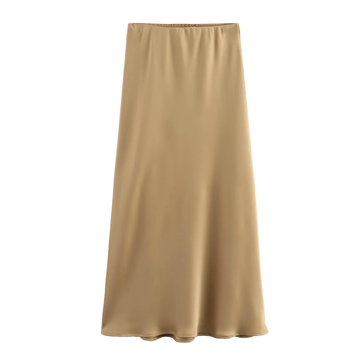 Elegant Satin Midi Pleat Skirt - Smart Shopper