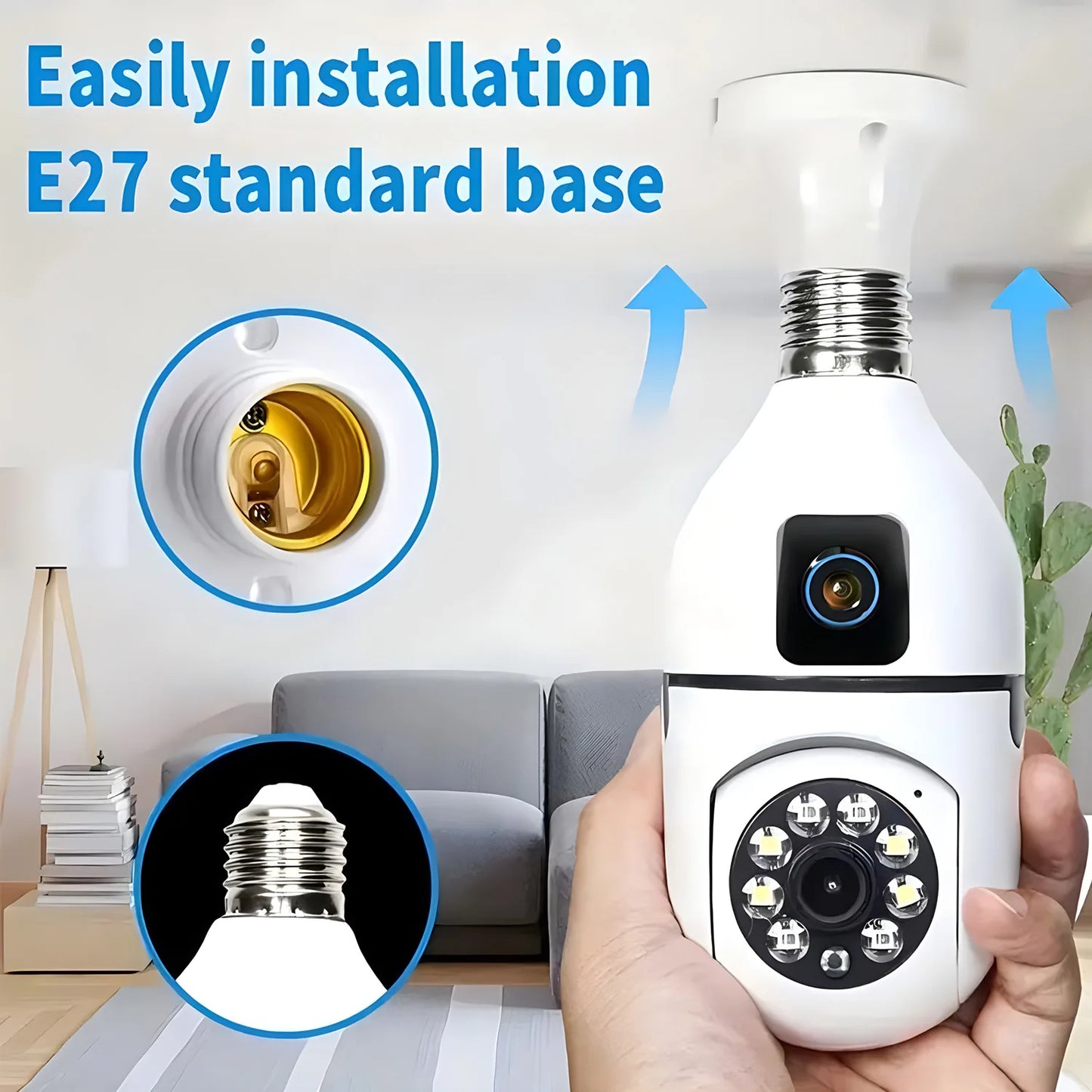 1080P Bulb WiFi Camera Surveillance IP Camera 2 Lens Night vision Video Anti-theft Remote Security Monitor Outdoor Indoor