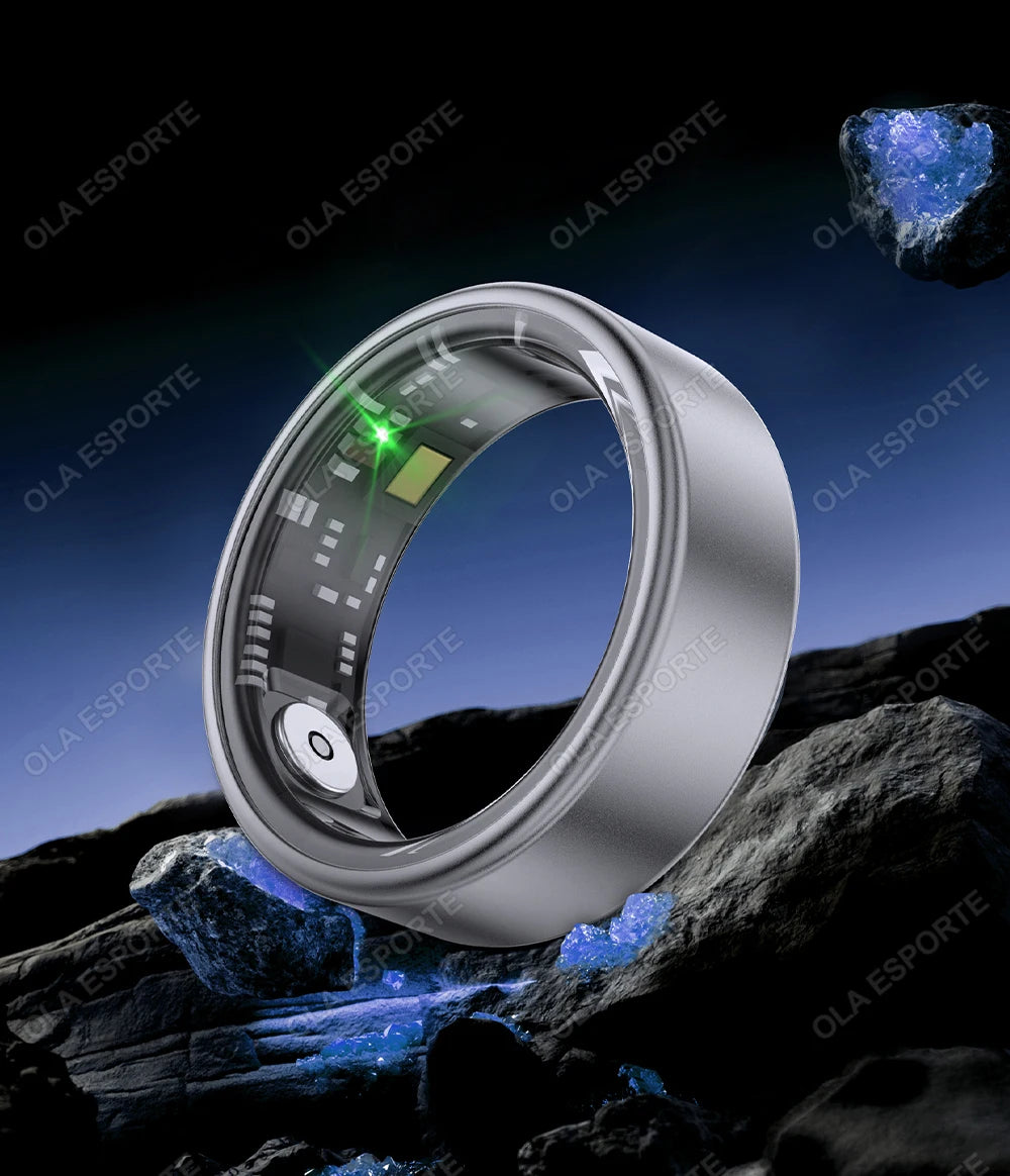 2024 New Smart Ring Men Women Military Grade Titanium Steel Shell Sleep Health Monitoring IP68&3ATM Waterproof Multi-sport Modes