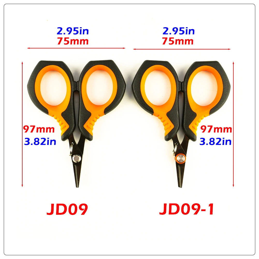 Hirisi Braid Line Scissors Stainless Steel Titanium Coating Antirust Anti-Slip Handle Sharp Wire Cutter Carp Fishing Tools