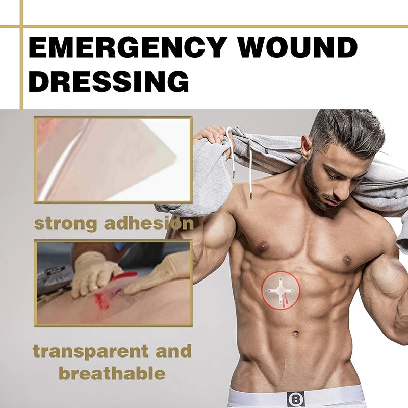 6Pcs Chest Seal Quick Useful Wound Emergency Dressing Bandage First Aid Kit Accessories With Vent trauma kit Supplies