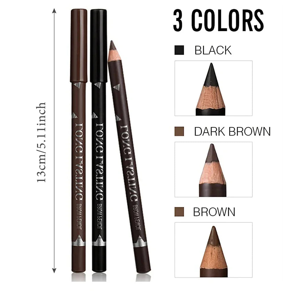 6/12Pcs Waterproof Eyebrow Pencil Easy Color Natural Black Brown Eye Makeup Pen Cosmetic Beginner Practice Eyebrow Beauty Tools