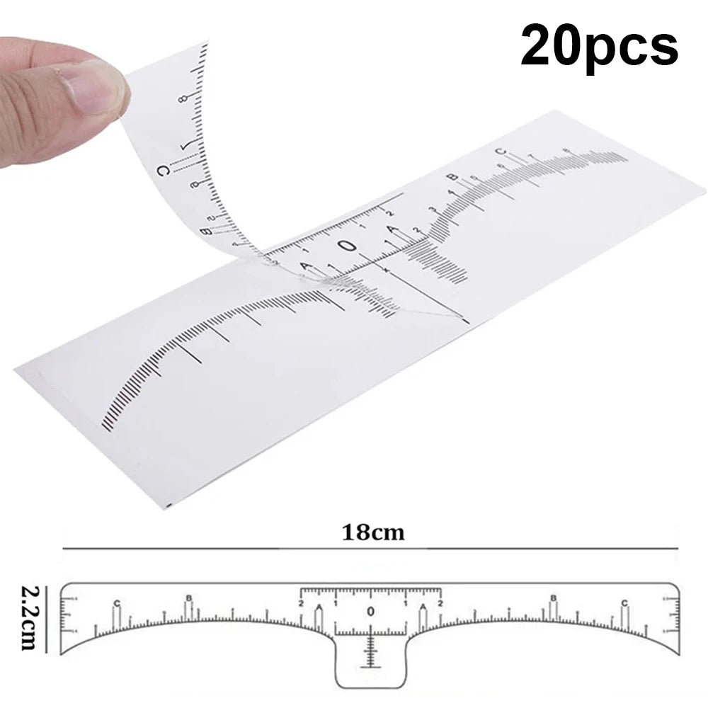 10/20/30pcs Disposable Tattoo Eyebrow Ruler Sticker with Brow Shape Eyebrow Ruler for Permanent Makeup Tools