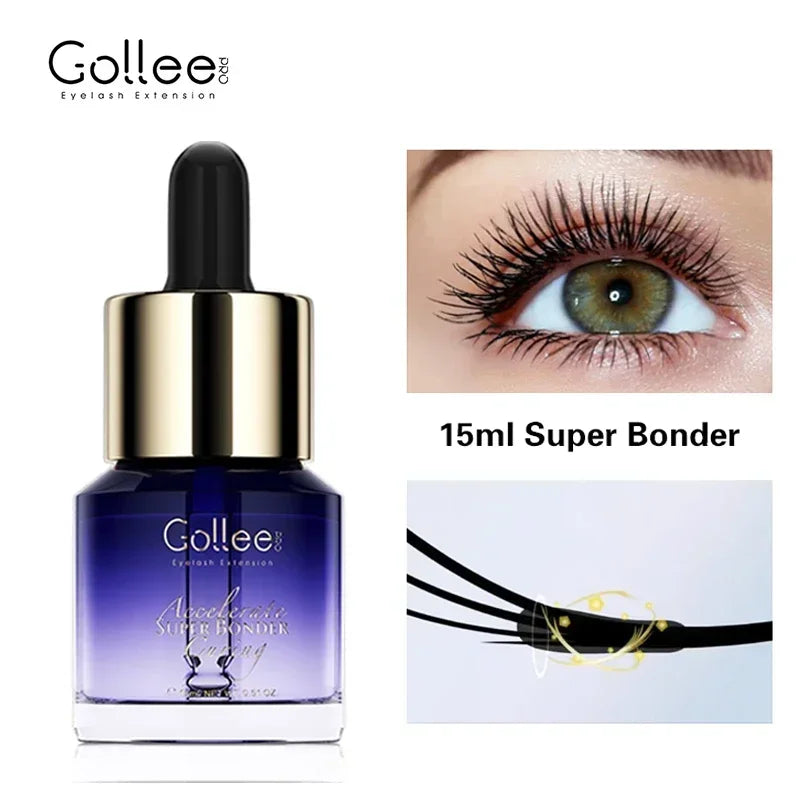 Gollee 10/12PCS Lash Glue Jelly Powder Glue 5ml Eyelash Extension Supplie Makeup Tools Bonder accelerator Lash Super Bonder Lash