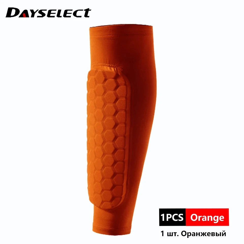 1Pcs Women Men Football Shin Guards Soccer Honeycomb Anti-collision Compression Legwarmers Gym Leg Calf Sleeves Sports Legging