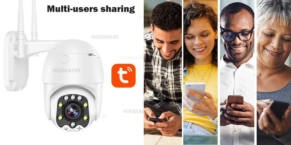 Tuya WiFi IP-camera 5-creatный OPTICHеский зум HD PTZ كاميرا آمنة AI مراقبة CCTV مراقبة الفيديو Alexa Goog