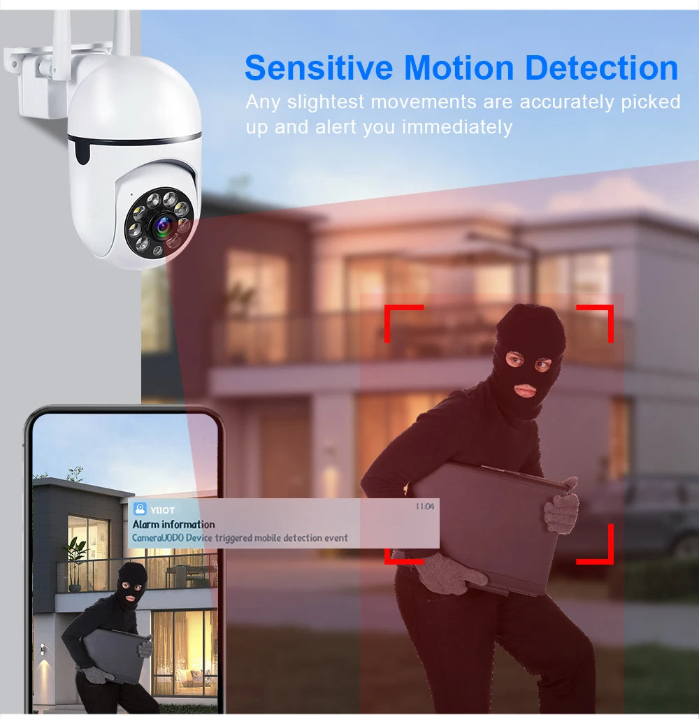 8MP Wifi IP Outdoor Wireless Security Surveillance PTZ Camera 4X Zoom Cameras AI Human Tracking Two-way Audio HD Night Color Cam