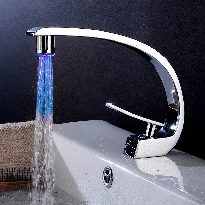 Kitchen LED Temperature Sensitive Light-up Faucet Aerator Tap Nozzle Shower Bathroom Glow Water Saving Power Faucet Kit 3 Colors