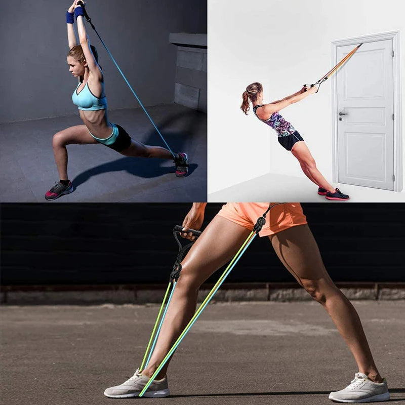 Resistance Bands With Handles Exercise Workout For Men Women Strength Training Equipment At Home 5 Levels Tube Band Pull Rope