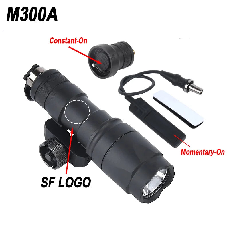 WADSN Tactical Airsoft Flashlight Surefir M600 M600C M300 M300A Light For AR15 Rifle Scout LED Hunting Weapon Gun Outdooring