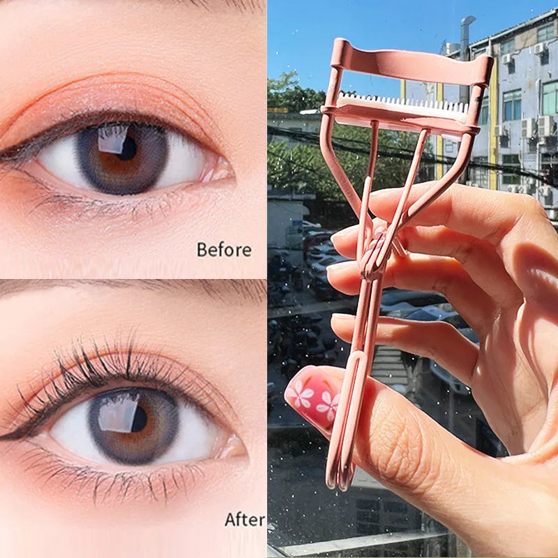 Eyelash Curler Comb Eyelashes Fits All Eye Shapes Lash Lift Curling Clip Eye Makeup Tools With 1 Silicone Refill Pads