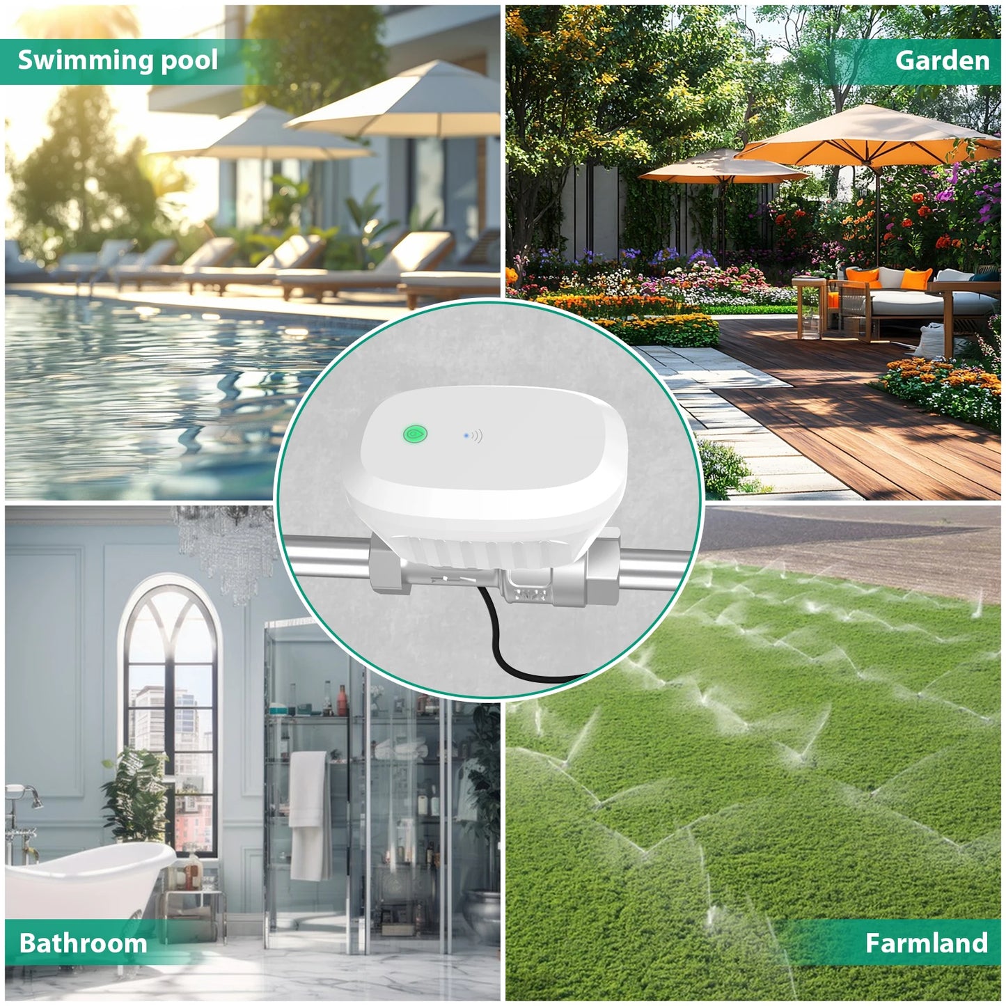 Tuya Smart WiFi Water Valve Water Meter Water Flow Rate Water Temperature Display Timer Smart Life APP Control Home Automation