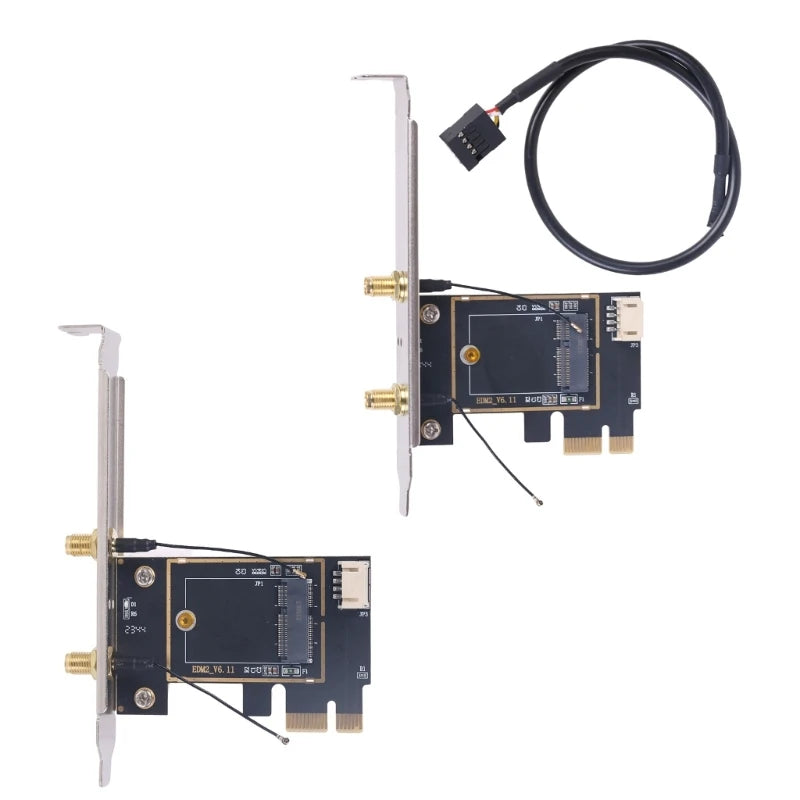 Metal Constructions M.2 to Standard PCIex4x8x16 Slot M.2 Expansion WiFi Card Adapters for Desktop M.2 to PCIe Converters QXNF