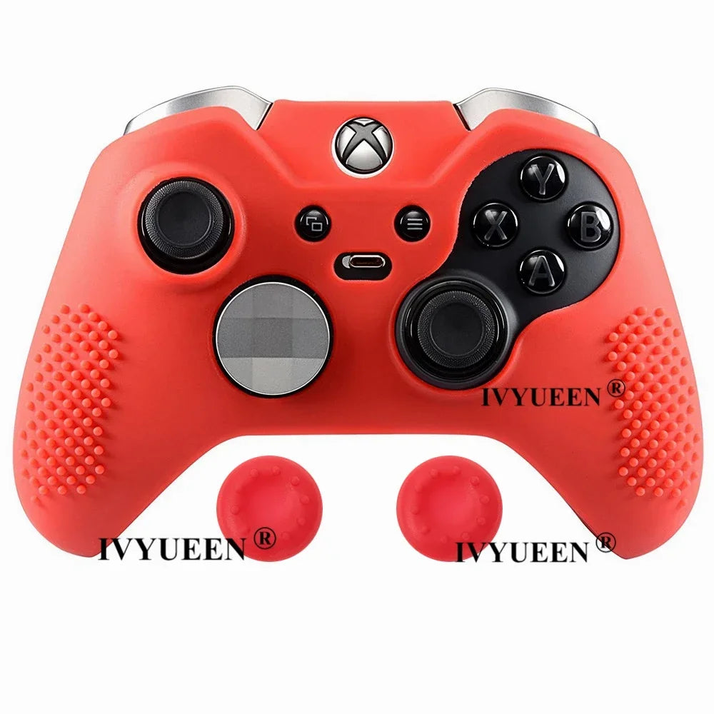 IVYUEEN Anti-Slip Silicone Protective Case Skin for Microsoft Xbox One Elite Controller Cover Thumb Stick Grips Joystick Caps