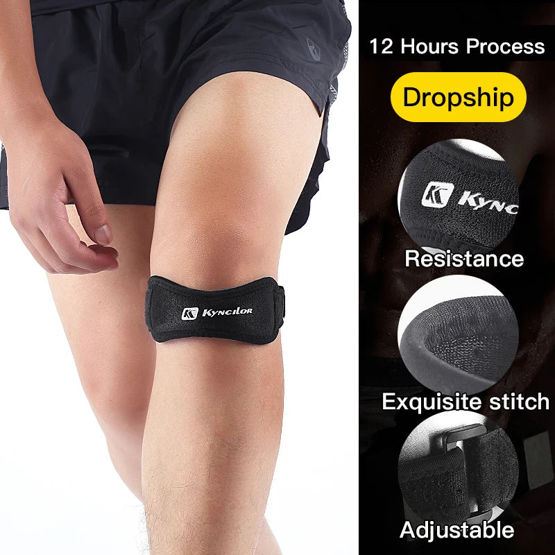 1PC Patella Kneecap Band Adjustable Silica Gel Knee Tendon Strap Protector Knee Pad Running Sports Cycling Gym Knee Support