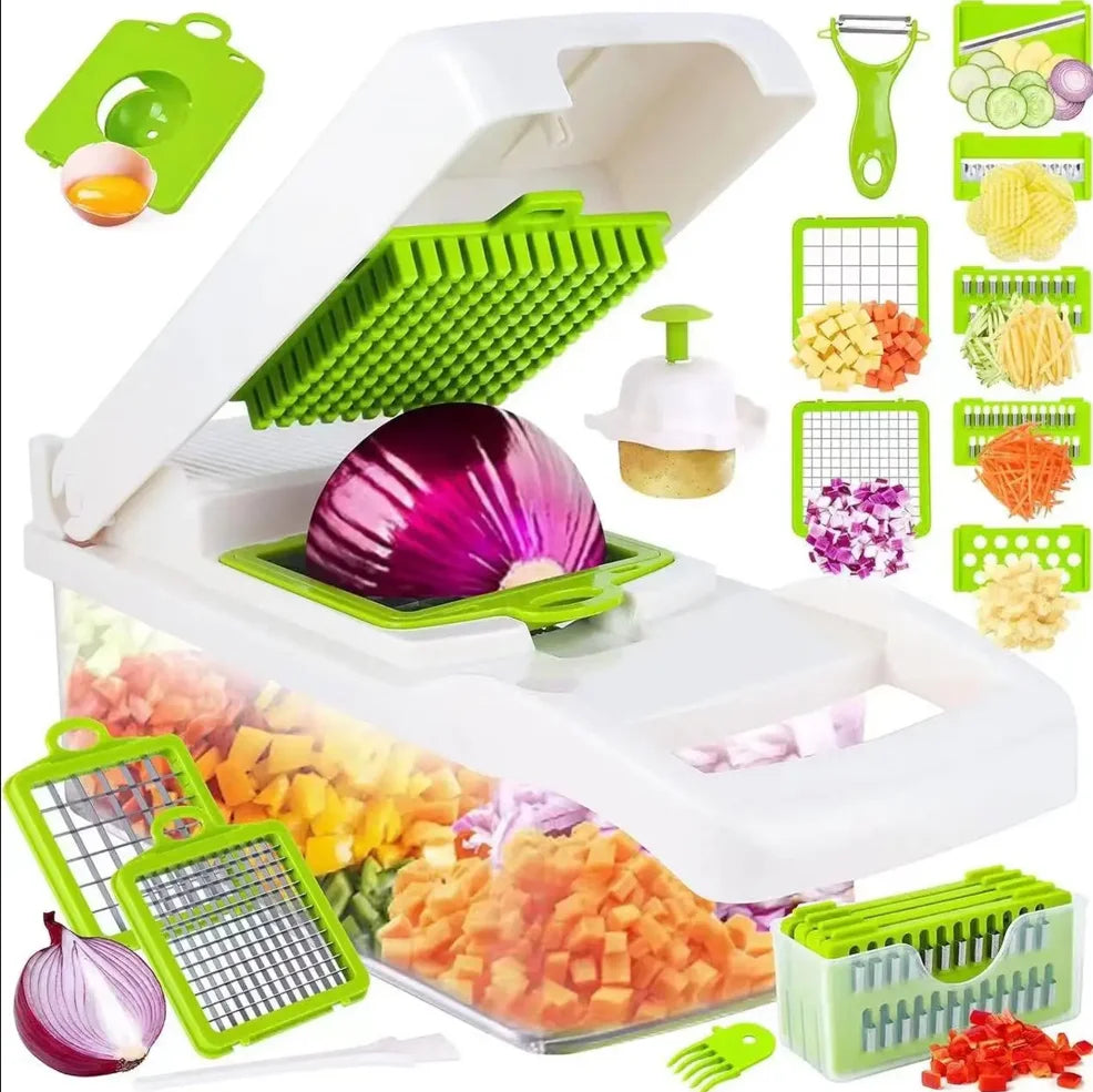 Vegetable Slicer, Multifunctional Vegetable Chopping Machine Home Kitchen Outdoor Picnic Salad Chopping Tool